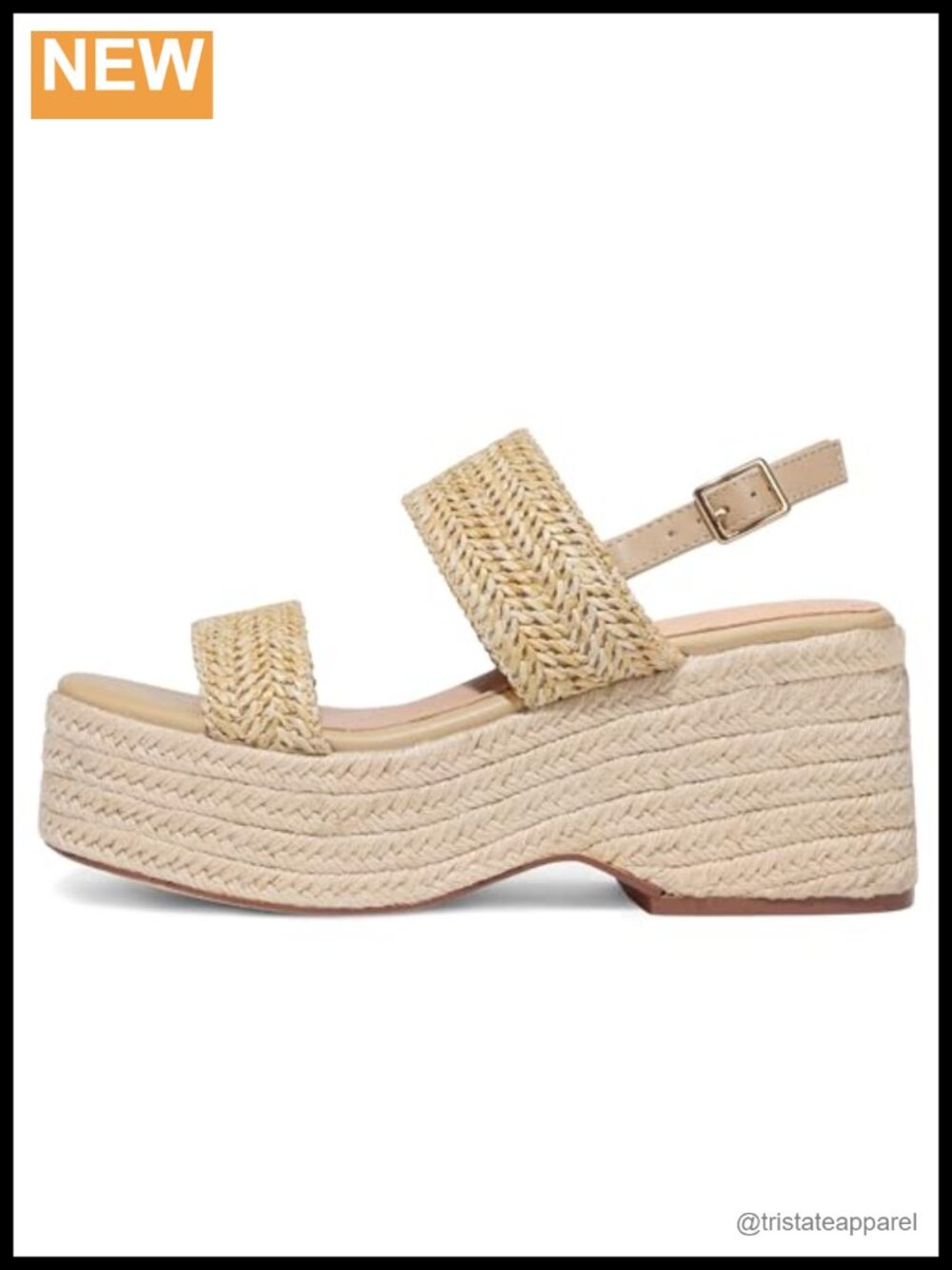 Platform Sandals Women Open Toe Ankle Strap Wedge Espadrille Raffia Woven